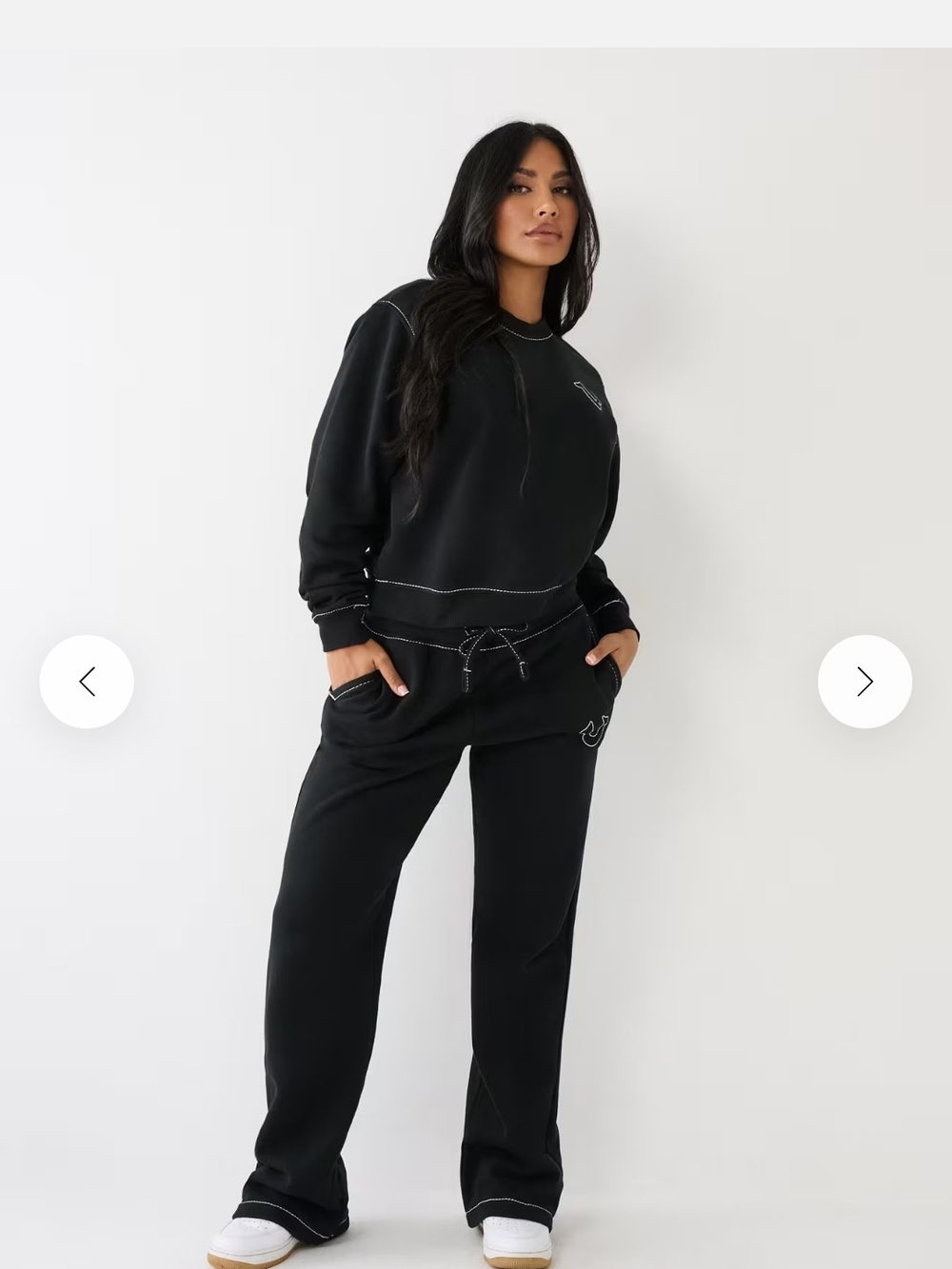 True Religion Black Straight-Leg Sweatpants - Size Large